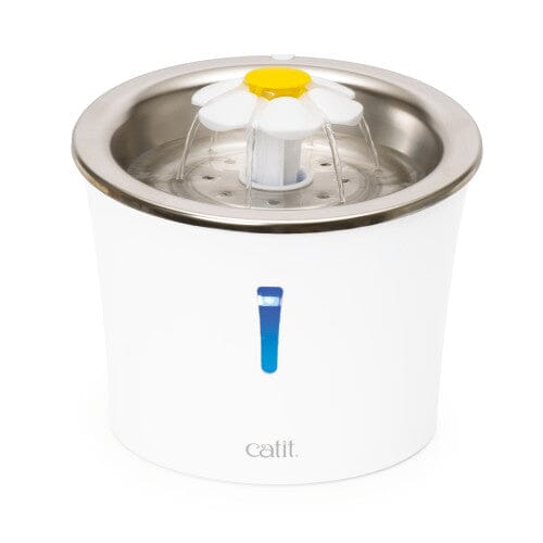 Catit Flower Stainless Steel Flower Drinking Cat Fountain with Triple Action Filter - 3 Ltr Default Title
