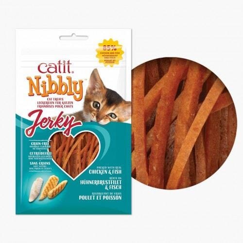 Catit Nibbly Strings Grain-Free Chicken and Fish Jerky Cat Treats - 1.05 Oz - 12 Pack Default Title