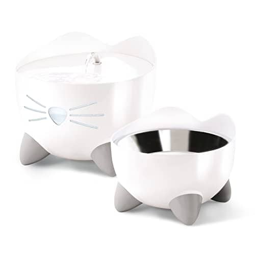 Catit PIXI Elevated Feeding Dish Pet Food Bowl with Rubber Grips - White