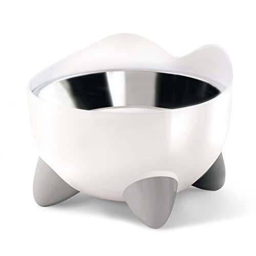 Catit PIXI Elevated Feeding Dish Pet Food Bowl with Rubber Grips - White Default Title