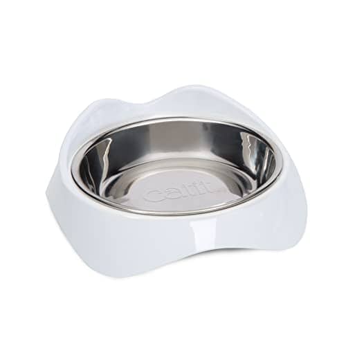 Catit PIXI Feeding Dish Pet Food Bowl with Removable Stainless Steel Bowl - White Default Title