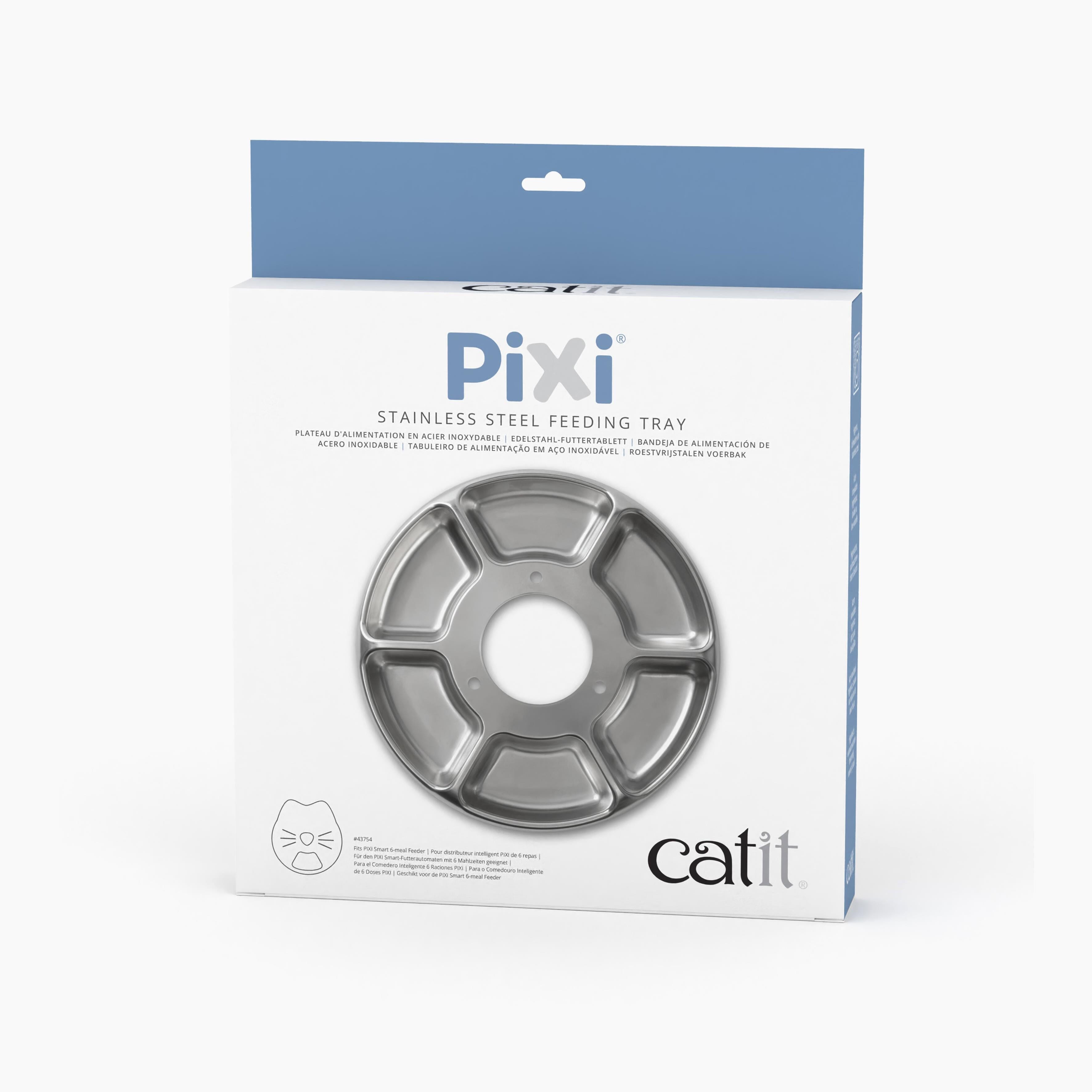 Catit Pixi Six-Meal Feeder Replacement Tray Stainless Steel