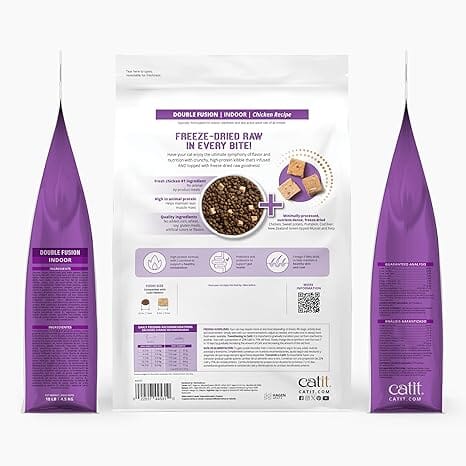Catit Recipes Double-Fusion High-Protein Chicken Recipe Indoor Cats Freeze-Dried Raw Dry Cat Food - 10 Lbs