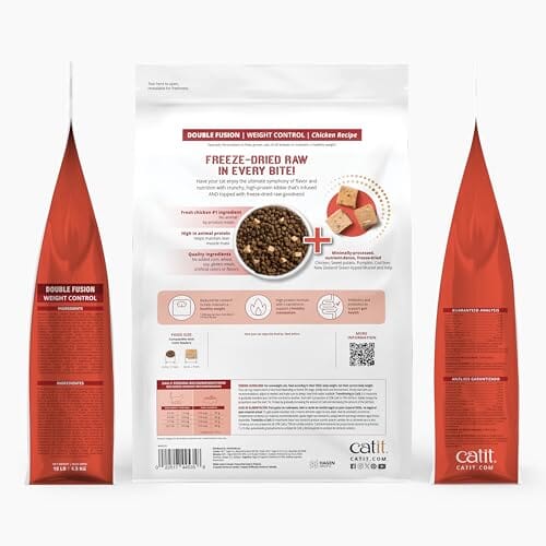 Catit Recipes Double-Fusion High-Protein Chicken Recipe Weight Control Freeze-Dried Raw Dry Cat Food - 10 Lbs
