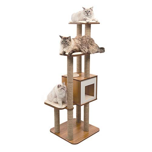 Catit Vesper High Base Four-Level Furniture Cat Tree - Walnut - L:30.5 X W:22.8 X H:62.2 Inches Default Title