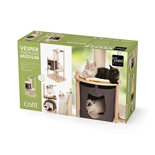 Catit Vesper Treehouse Three-Level Furniture Cat Tree - Medium - L:28.3 X W:22.6 X H:49 Inches