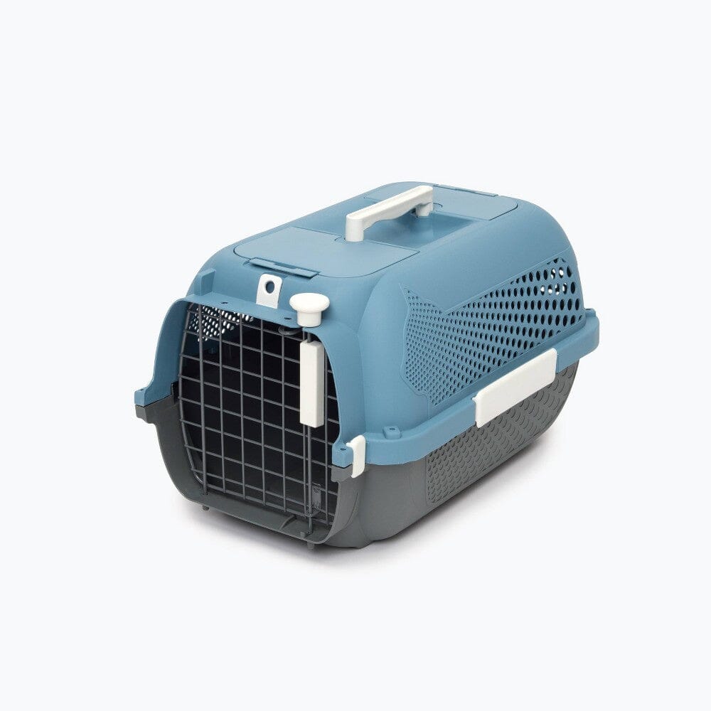Catit Voyageur Hardshell Cat Carrier with Airsift Box Blue and Gray Small - L:19 X W:12.8 X H:11 In