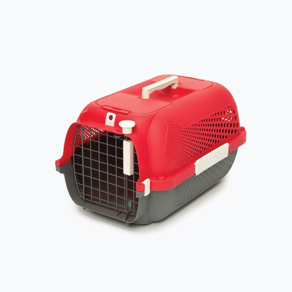 Catit Voyageur Hardshell Cat Carrier with Airsift Box Red Small - L:19 X W:12.8 X H:11 In