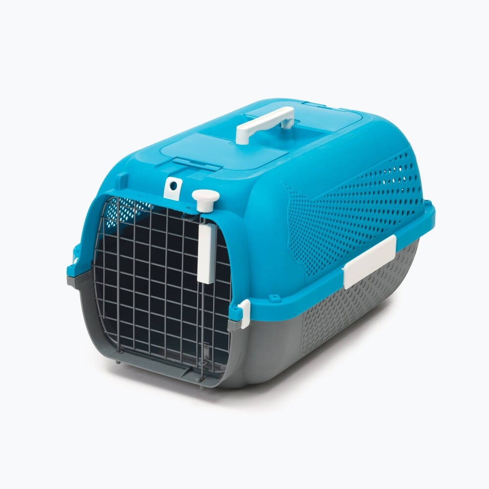 Catit Voyageur Hardshell Cat Carrier with Airsift Box Torquoise Medium - L:22 X W:14.8 X H:12 In