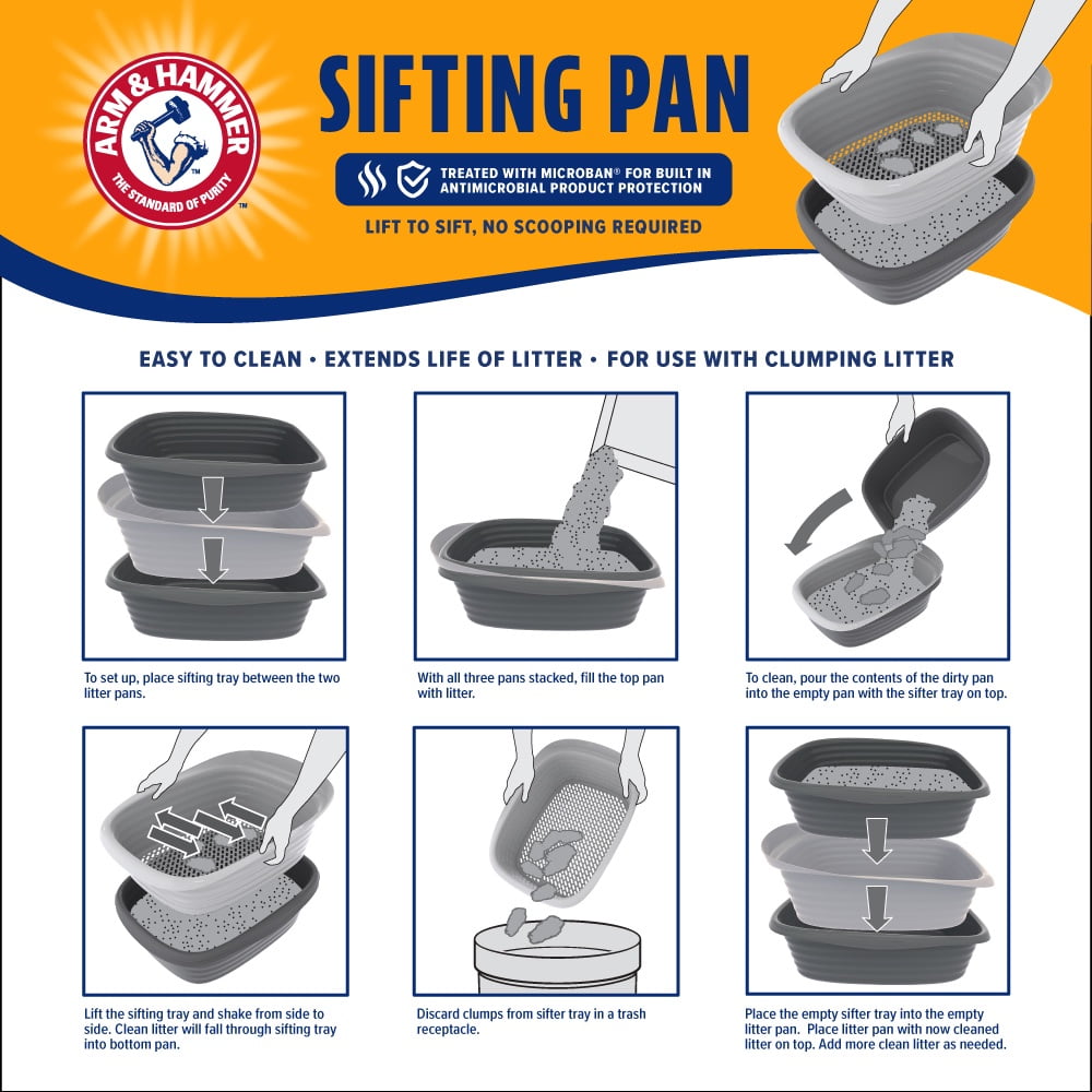 Arm & Hammer Petmate Sifting Cat Litter Box - Large - L:19 X W:15 X H:8