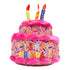 The Worthy Dog Birthday Cake Squeak Nylon and Plush Dog Toy