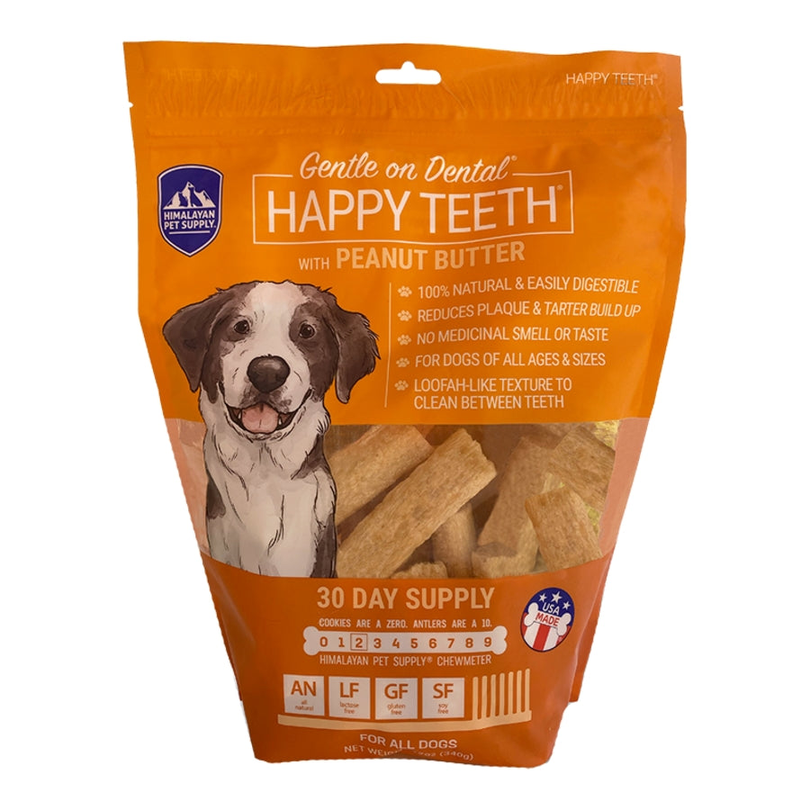 Himalayan Dog Chew Happy Teeth 30 Day Peanut Butter Flavored Dental Dog Chews - 12 Oz