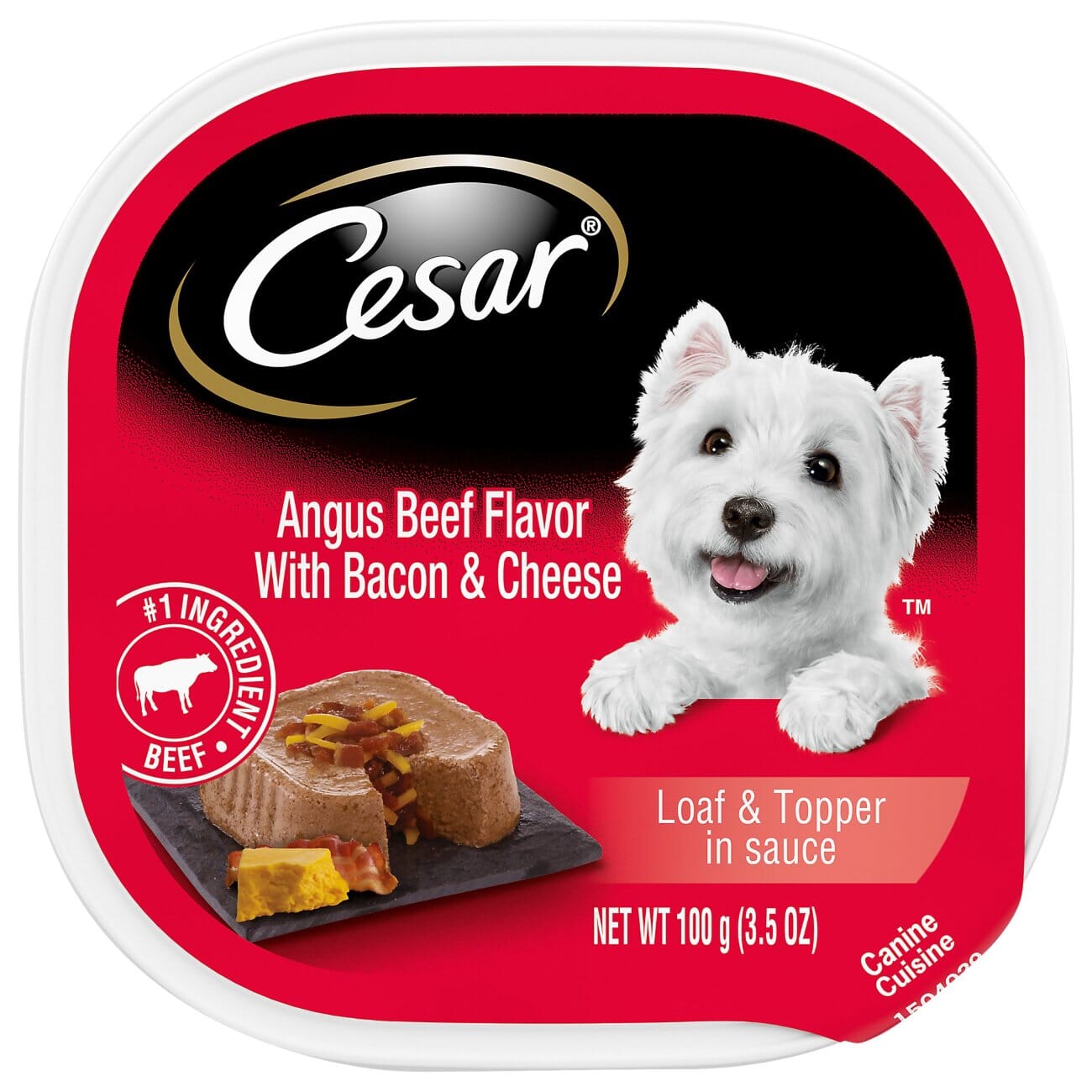 Cesar Canine Cuisine Savory Angus Beef with Cheese & Bacon Wet Dog Food - 3.5 oz - Case of 24