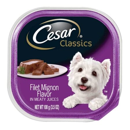 Cesar Classic Loaf in Sauce Filet Mignon Steak in Gravy Small-Breed Wet Dog Food Trays - 3.5 Oz - Case of 24 Default Title