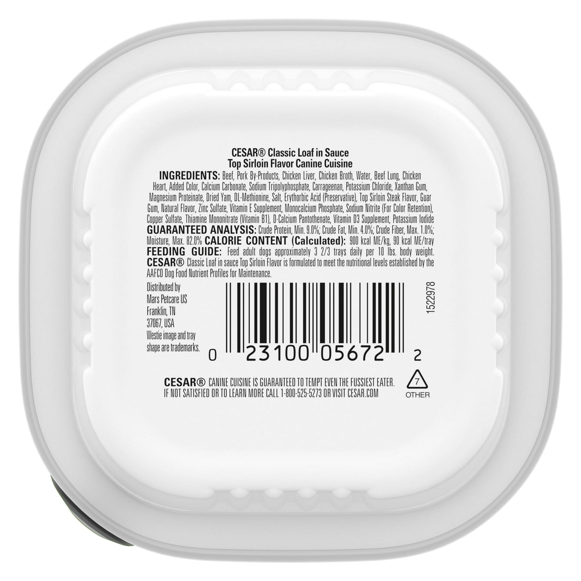 Cesar Classic Loaf in Sauce Top Sirloin in Gravy Small-Breed Wet Dog Food Trays - 3.5 Oz - Case of 24