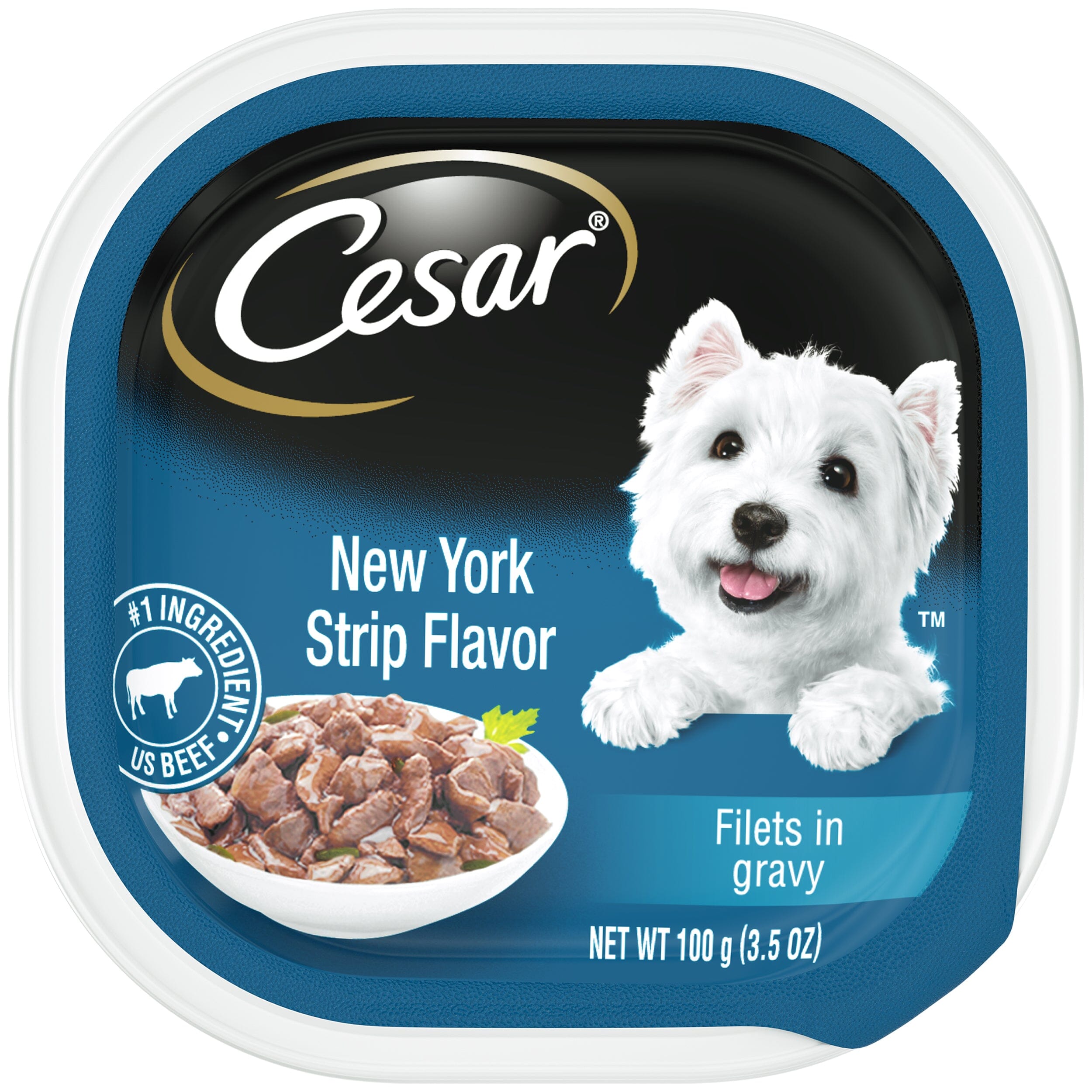Cesar Filets in Gravy Gourmet New York Strip Steak Small-Breed Adult Wet Dog Food Trays - 3.5 Oz - Case of 24 Default Title