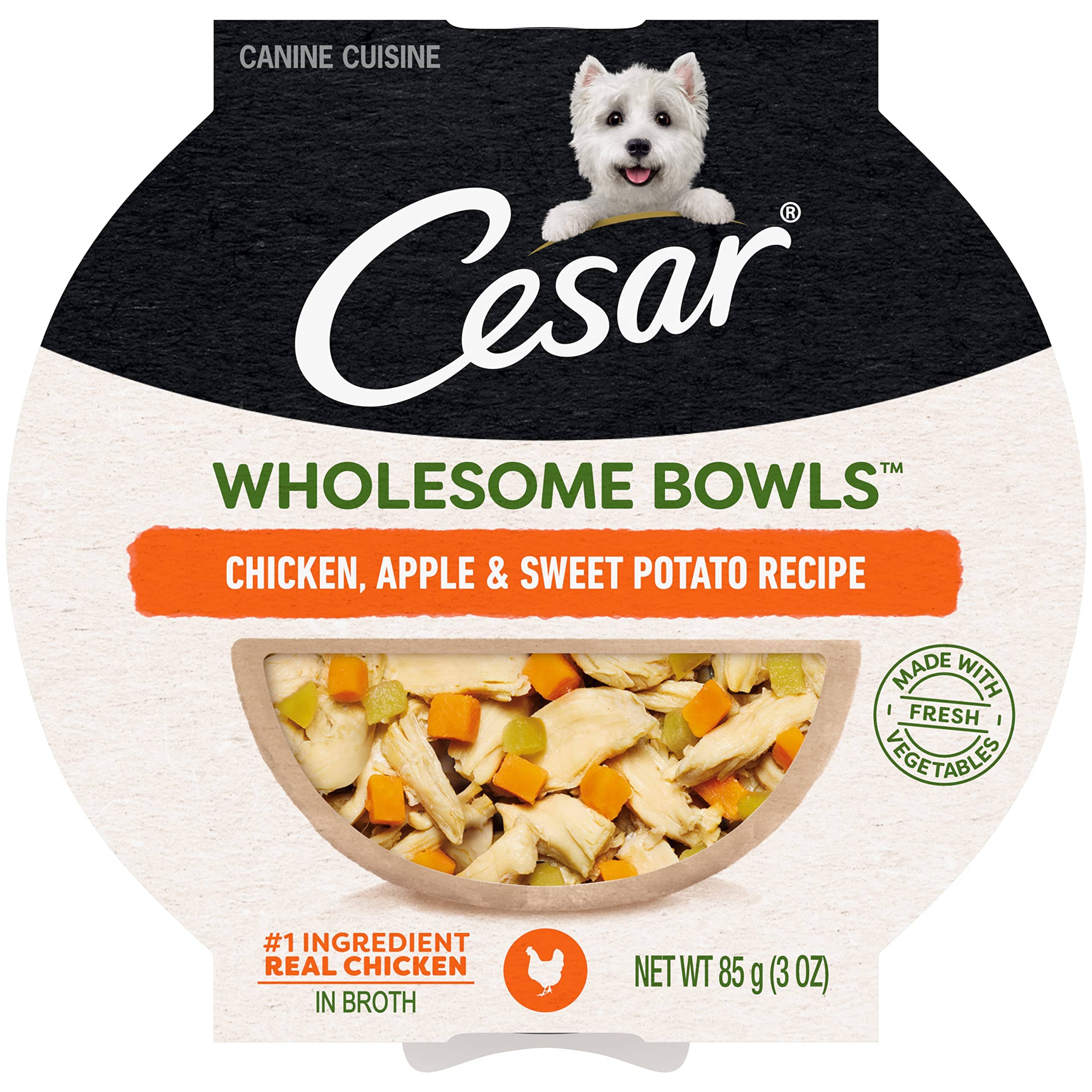 Cesar Wholesome Bowls Beef  Chicken, Sweet Potato, Apples Wet Dog Food - 3 oz - Case of 10  