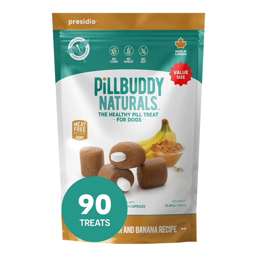 Presidio Natural Pill Buddy Naturals Peanut Butter and Banana Soft and Chewy Pill Pockets - 90 Count