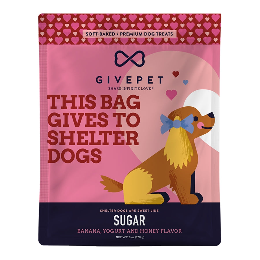 GivePet Grain-Free Sugar Banana Yogurt and Honey Soft-Baked Training Crunchy Dog Treats - 6 Oz