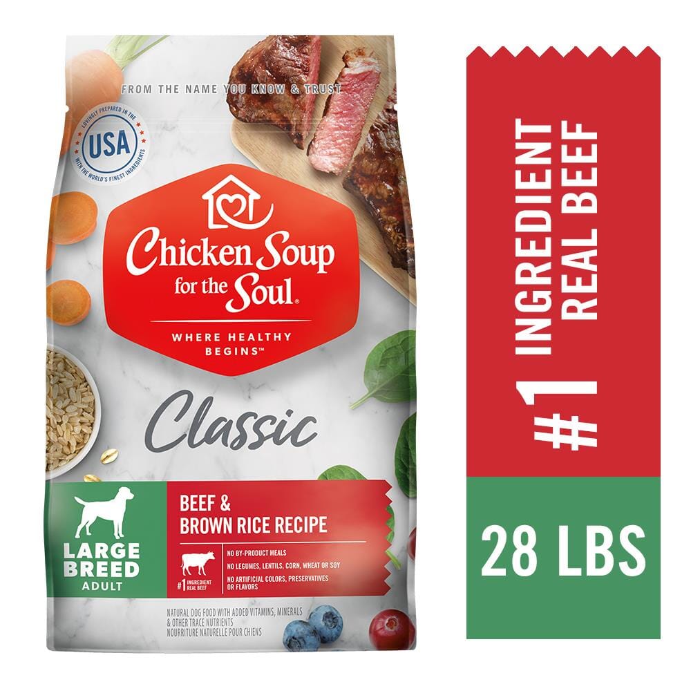 Chicken Soup for the Soul Beef and Brown Rice Large-Breed Dry Dog Food - 28 Lbs  