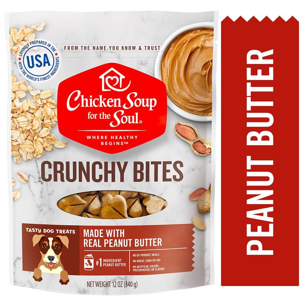 Chicken Soup for the Soul Crunchy Bites Peanut Butter Dog Treats - 12 Oz - 8 Pack  