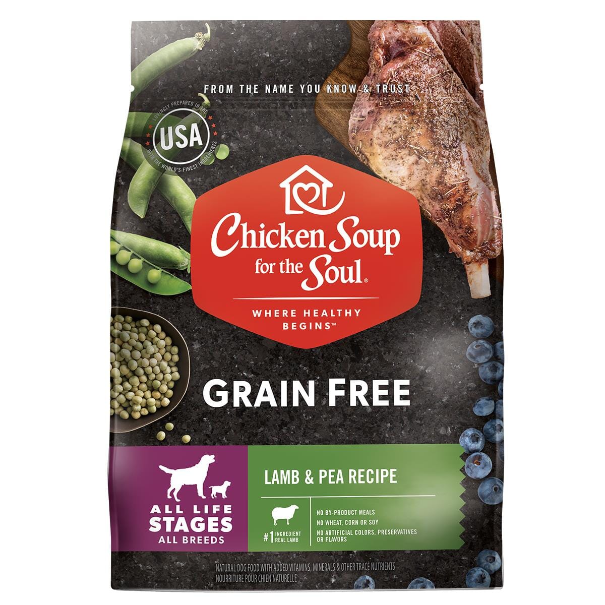 Chicken Soup for the Soul Grain-Free Limited Ingredient Diet Lamb and Peas Dry Dog Food - 10 Lbs  