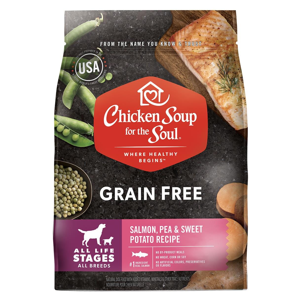 Chicken Soup for the Soul Grain-Free Salmon Peas and Sweet Potato Dry Dog Food - 4 Lbs  