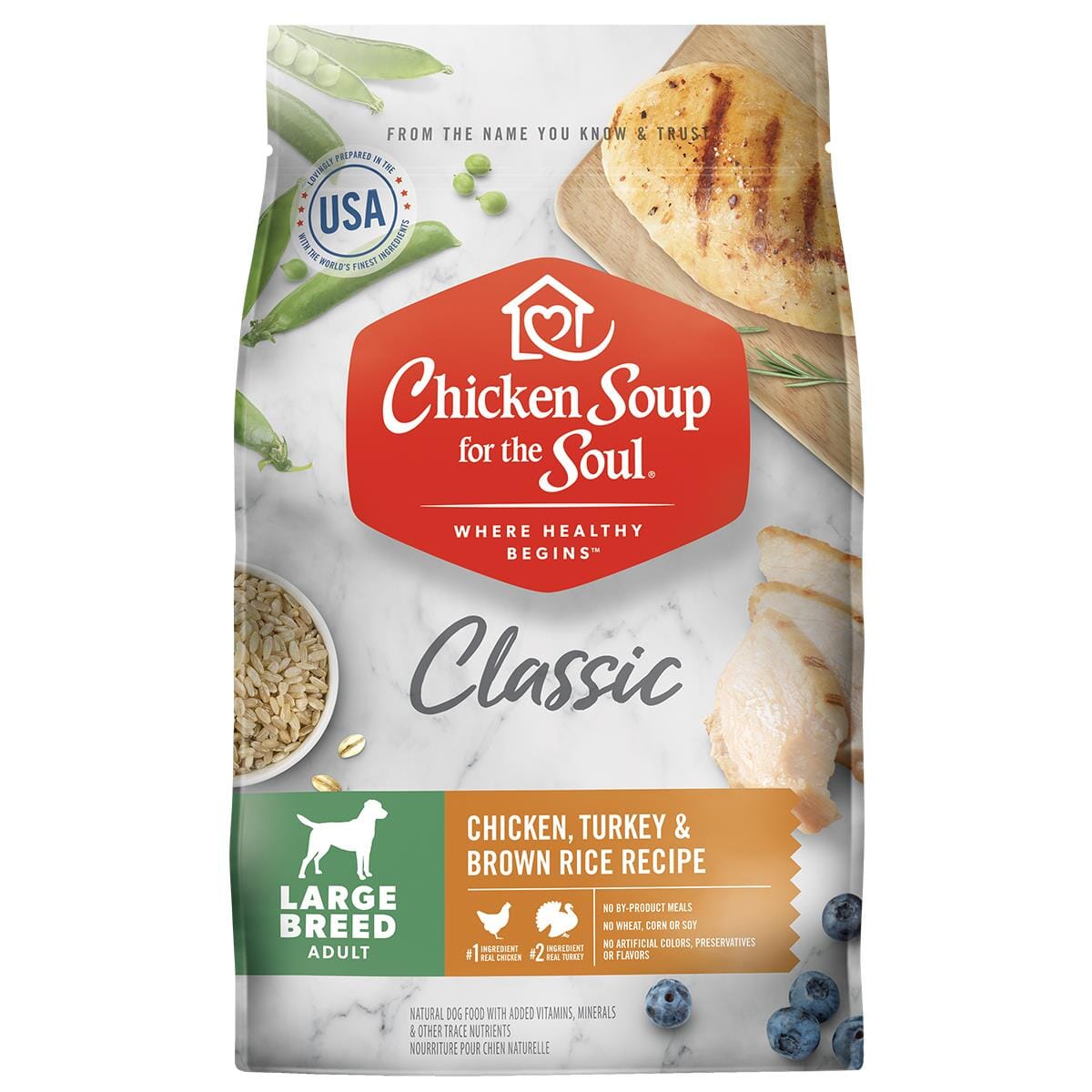 Chicken Soup for the Soul Large-Breed Adult Chicken Turkey and Brown Rice Dry Dog Food - 13.5 Lbs