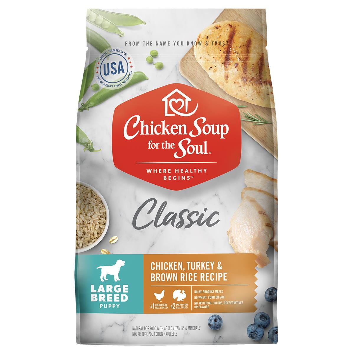 Chicken Soup for the Soul Large-Breed Puppy Chicken Turkey and Brown Rice Dry Dog Food - 13.5 Lbs  