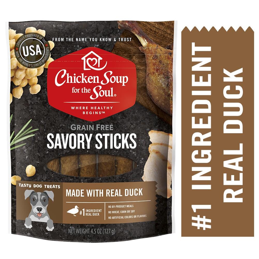 Chicken Soup for the Soul Savory Duck Soft and Chewy Dog Treats - 4.5 Oz - 8 Pack  