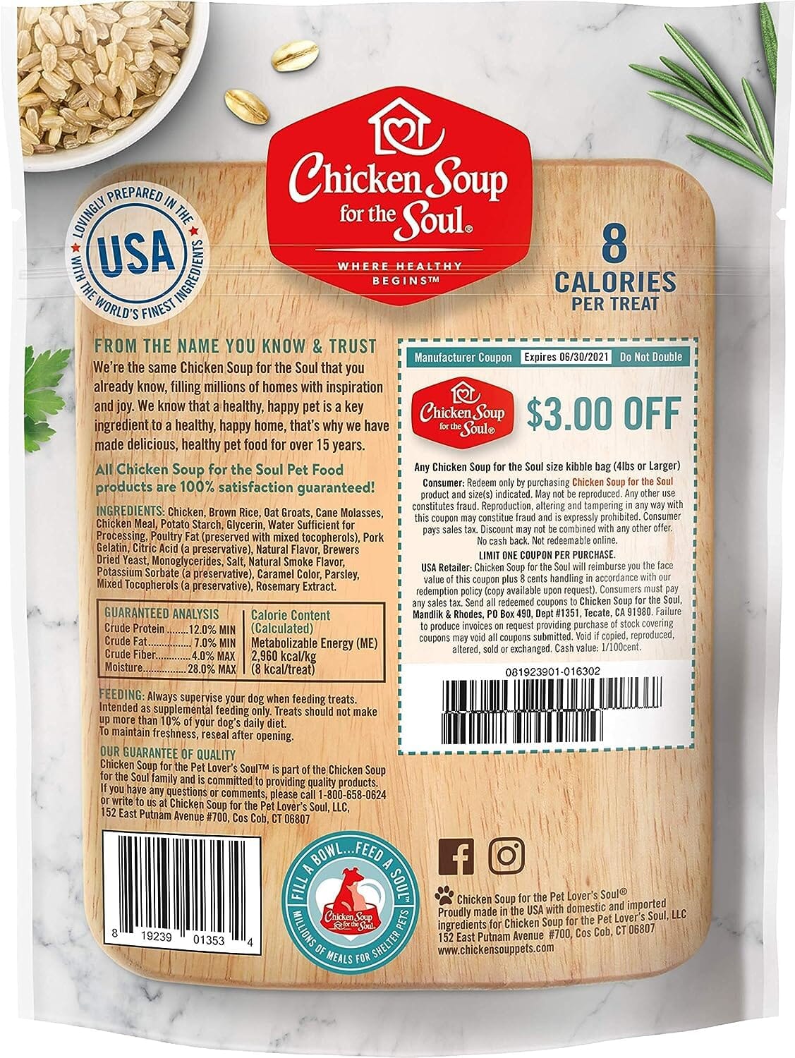 Chicken Soup for the Soul Savory Duck Soft and Chewy Dog Treats - 4.5 Oz - 8 Pack  