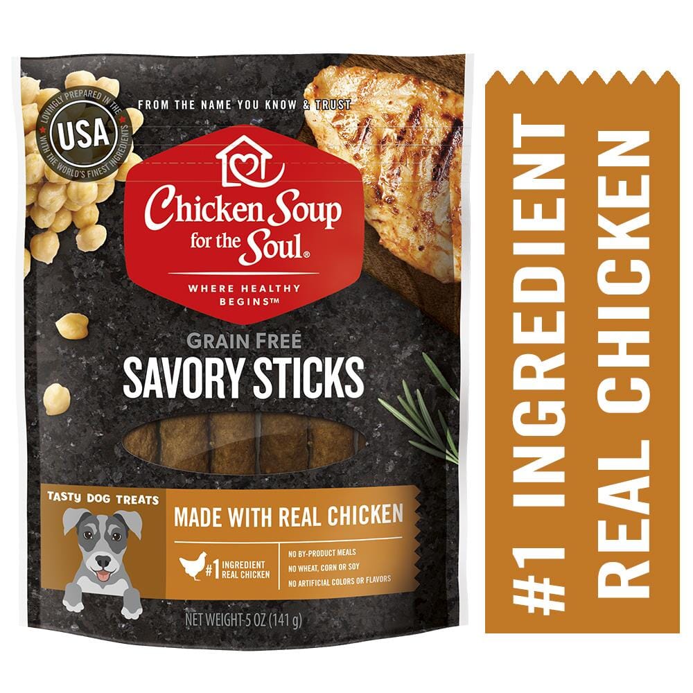 Chicken Soup for the Soul Savory Sticks Chicken Soft and Chewy Dog Treats - 5 Oz - Case of 8  