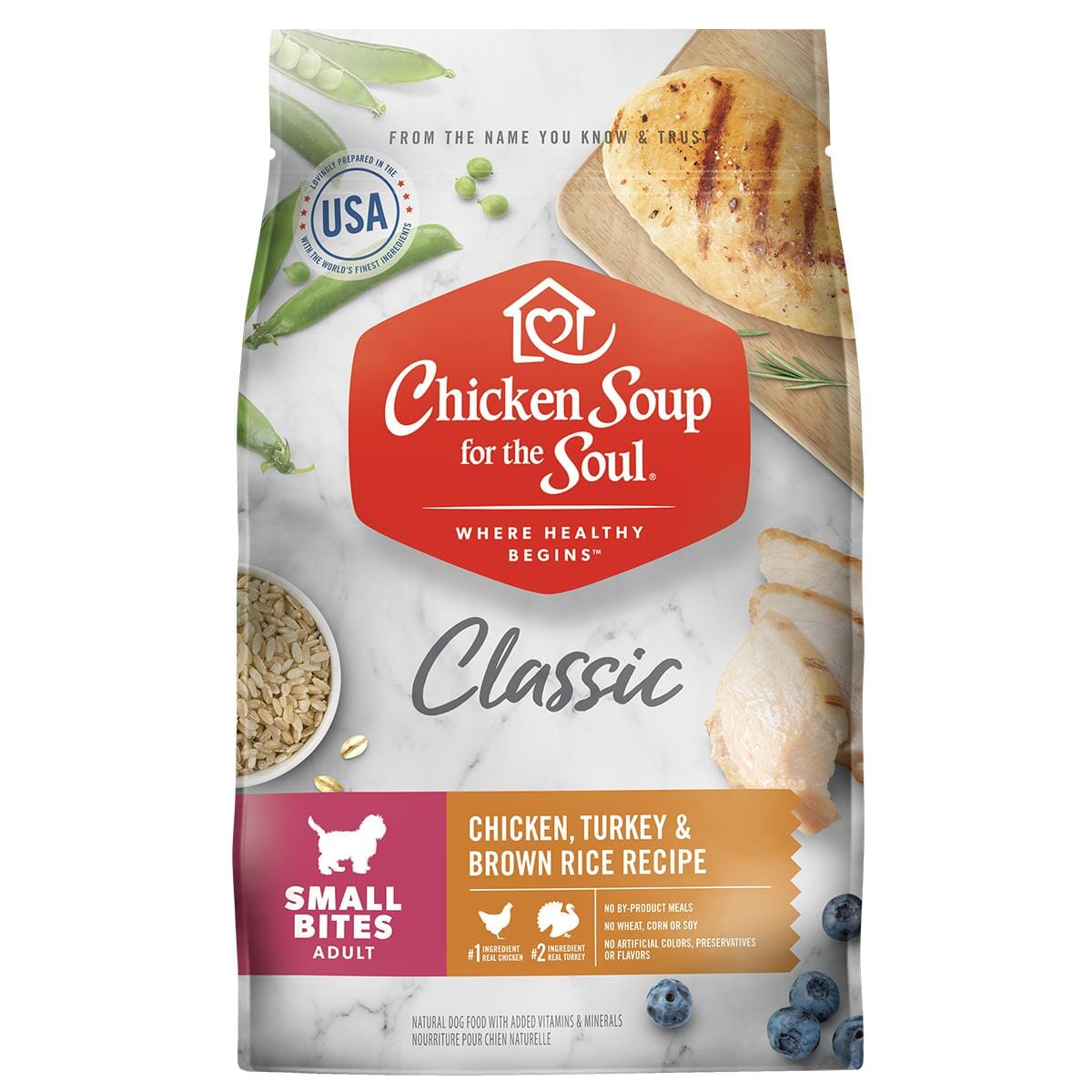 Chicken Soup for the Soul Small Bites Chicken Turkey and Brown Rice Dry Dog Food - 4.5 Lbs