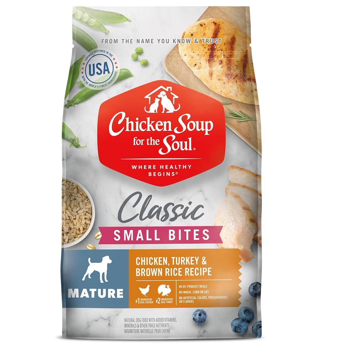 Chicken Soup for the Soul Small Bites Chicken Turkey and Brown Rice Dry Dog Food - 4.5 Lbs  