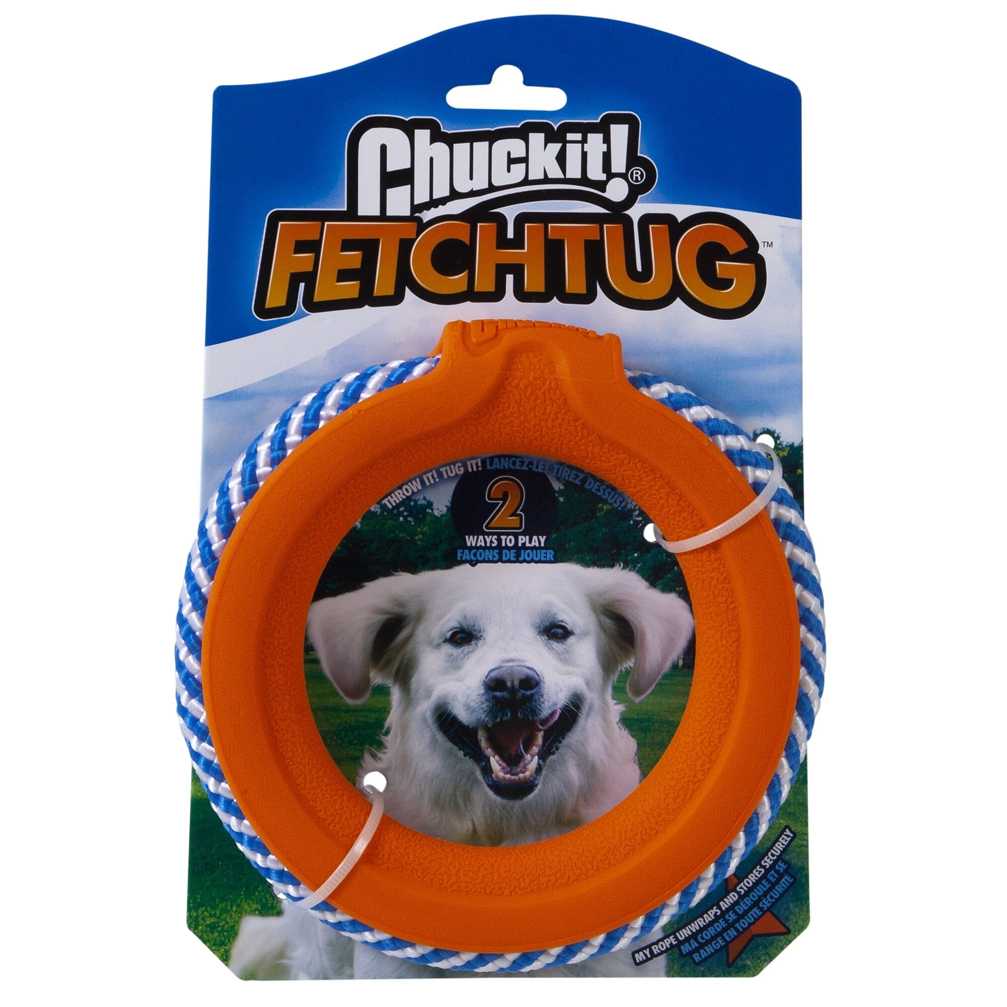 Chuckit! Fetch Tug 2-in-1 Ring Rope and Rubber Tug Dog Toy