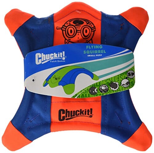 Chuckit! Flying Squirrel Glow-in-the-Dark Fetch Floating Dog Toy - Orange and Blue - Large Default Title