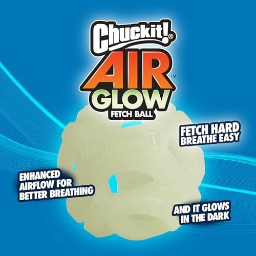 Chuckit! Max Air Glow-in-the-Dark Rubber Fetch Ball Dog Toy - Medium