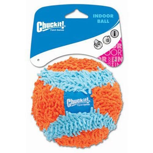 Chuckit! Petmate Indoor Fetch Ball Microfiber Chenille Dog Toy - Orange and Blue - 4.75 Inch Default Title