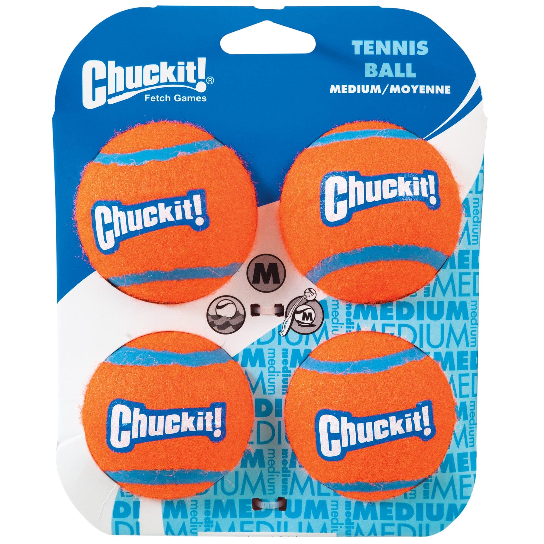 Chuckit! Petmate Tennis Ball Fetch Dog Toy Medium - 2.5 Inch - 4 Pack
