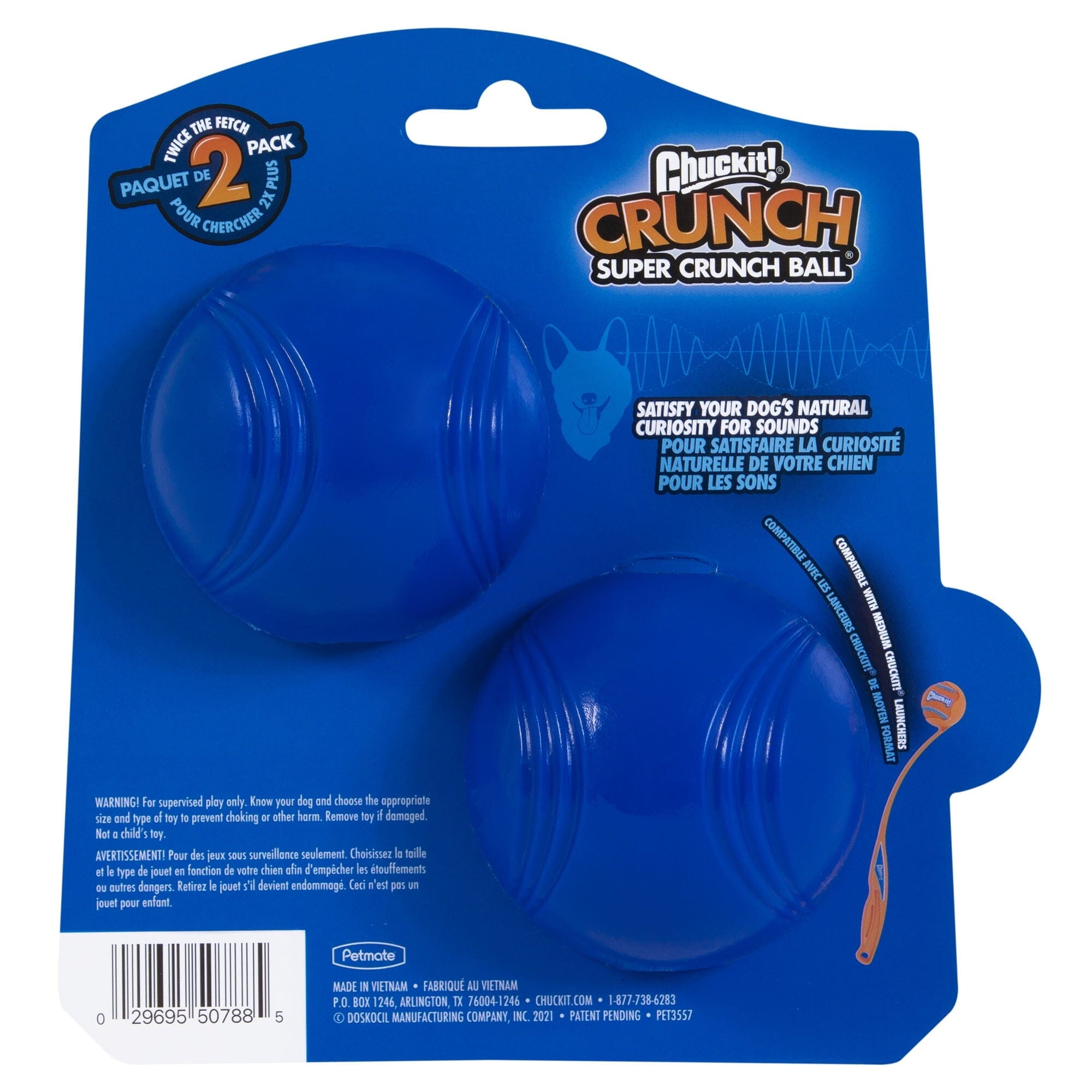 Chuckit! Super Crunch Ball Dog Toy - Medium - 2 Pack
