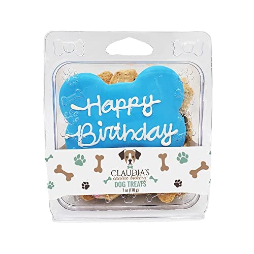 Claudia's Canine Bakery Happy Birthday Cuisine Peanut Butter Dog Biscuits 7 Oz - 6 Pack Blue