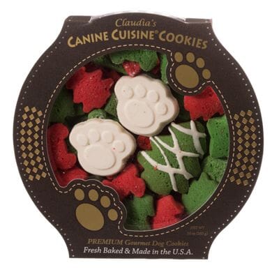 Claudia's Canine Bakery Holiday Classic Pearl Wrap Santa Paw Dog Biscuits - 11 Oz - 12 Pack Default Title