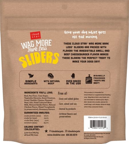 Cloudstar Wag More Bark Less Beef Cheeseburger Sliders Soft and Chewy Dog Treats - 8 Oz