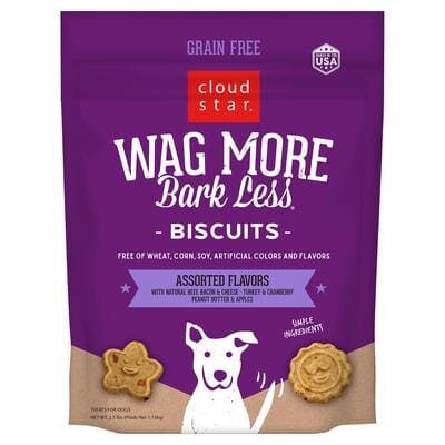 Cloudstar Wag More Bark Less Grain-Free Assorted Flavors Crunchy Biscuit Dog Treats - 2.5 Lbs Default Title