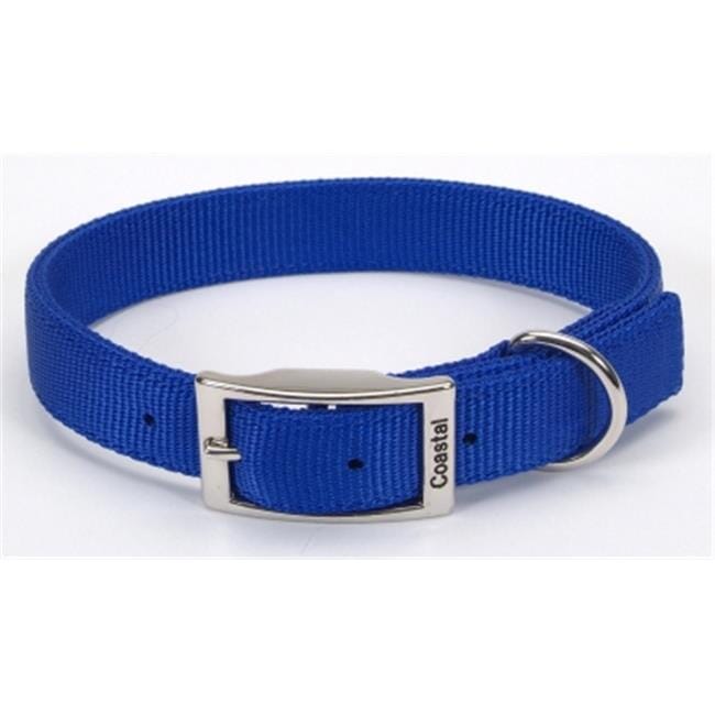 Coastal Adjustable Double Ply Nylon Dog Collar - Blue - L:20 X W:1 Inch Default Title