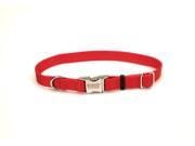 Coastal Adjustable Titan Metal Buckle Nylon Dog Collar Red Small - L:10-14 X W:5/8 Inch