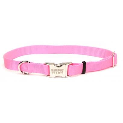Coastal Adjustable Titan Metal Buckle Nylon Dog Collar Blue Small - L:10-14 X W:5/8 Inch