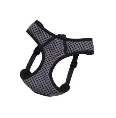 Coastal Comfort Soft Sport Wrap Adjustable Mesh Dog Harness Gray/Black XXS - 14-16 Inch