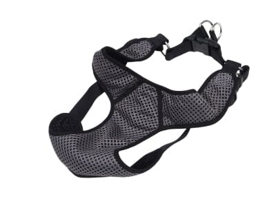 Coastal Comfort Soft Sport Wrap Adjustable Mesh Dog Harness Gray/Black Medium - 22-28 Inch