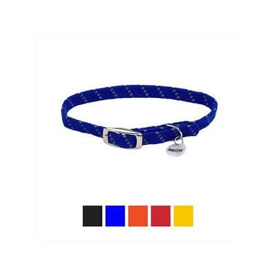 Coastal ElastaCat Reflective and Safety Stretchy Cat Collar with Reflective Charm - L:10 X W: 3/8 Inch Blue